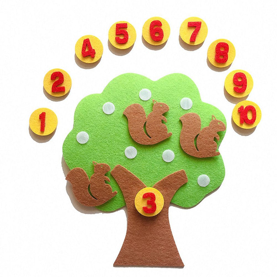 Felt Math Tree™ - Fruchtige Zahlenjagd - Mathebaum aus Filz