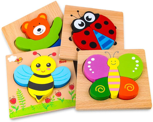 Woods™ | Feinmotorik - Montessori-Tierformenpuzzle