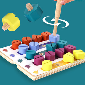 Wooden Screw Board™ | Feinmotorische Fähigkeiten spielerisch verbessern - Puzzlespiel