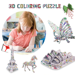 3D Colour Puzzle™ - Färben Sie Ihre eigene Skulptur - 3D-Puzzle (2+1 GRATIS)